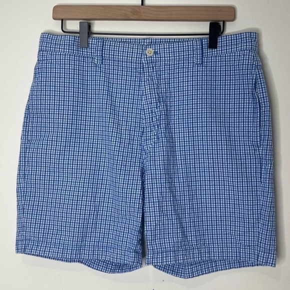 Vineyard Vines by Shep and Ian Club Shorts Size 33 Blue Plaid 6" Inseam - Picture 1 of 7